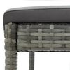 vidaXL Garden Bar Stools with Cushions 2 pcs Grey Poly Rattan