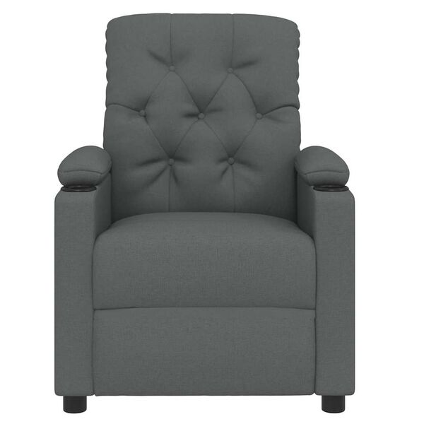 vidaXL Recliner Chair Dark Grey Fabric