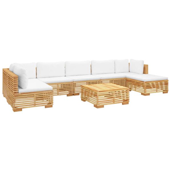 vidaXL 8 Piece Garden Lounge Set with Cushions Solid Wood Teak
