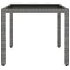 vidaXL 5 Piece Garden Dining Set Poly Rattan and Tempered Glass Grey