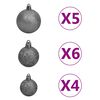 vidaXL Artificial Christmas Tree LED&Ball Set&Flocked Snow 180cm PVC&PE