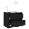 vidaXL Bedside Cabinets 2 pcs Black 40x30.5x35.5 cm Solid Pine Wood
