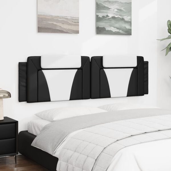 vidaXL Headboard Cushion "Viana" Black and White 180 cm Faux Leather