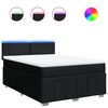 vidaXL Box Spring Bed with Mattress Black Double Fabric