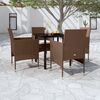 vidaXL 5 Piece Garden Dining Set with Cushions Brown and Black