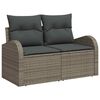 vidaXL Garden Sofa Set with Storage 6 pcs Grey Poly rattan