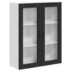 vidaXL Wall Glass Cabinet LUCCA Black 80 x 31 x 100 cm Engineered Wood