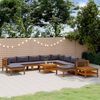 vidaXL 12 Piece Garden Lounge Set with Cushion Solid Acacia Wood
