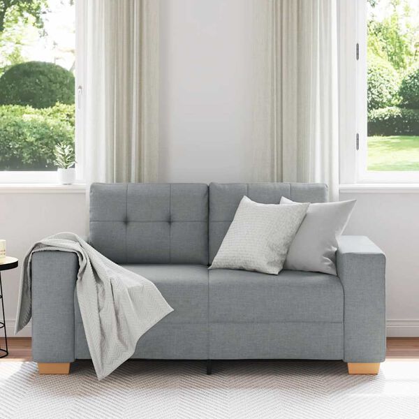 vidaXL Loveseat Sofa Light Grey 160x77x82 cm Fabric