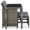 vidaXL 5 Piece Outdoor Dining Set with Cushions Poly Rattan Grey