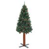 vidaXL Slim Pre-lit Christmas Tree with Ball Set Green 150 cm PVC