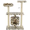 vidaXL Cat Tree with Sisal Scratching Posts 95 cm Beige Paw Prints
