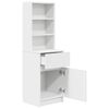 vidaXL Bedside Cabinet White 39x35x125 cm Engineered Wood