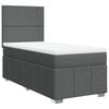 vidaXL Box Spring Bed with Mattress Dark Grey King Single Fabric