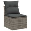 vidaXL Sofa Set with Cushion with Pillow 7 pcs Grey Poly Rattan