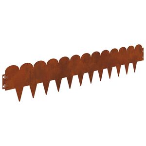 vidaXL Lawn Edging 10 pcs 103 x 20 cm Steel Rusty