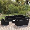 vidaXL 10 Piece Garden Lounge Set with Cushions Poly Rattan Black