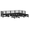 vidaXL 7 Piece Garden Lounge Set with Cushions Black Solid Wood