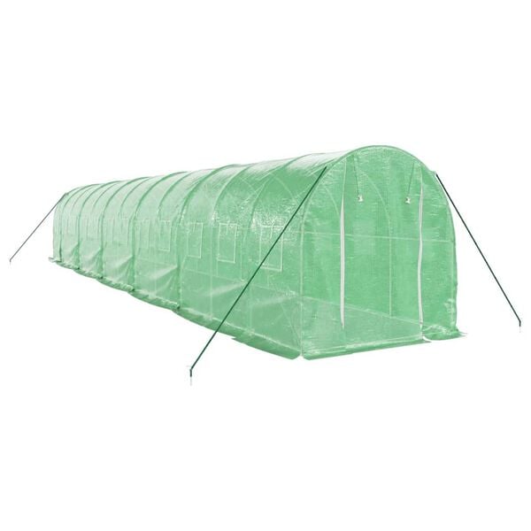 vidaXL Greenhouse with Steel Frame Green 24 m&sup2; 12x2x2 m