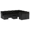 vidaXL 11 Piece Garden Sofa Set with Cushions Black Poly Rattan