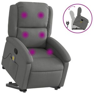 vidaXL Stand up Massage Recliner Chair Dark Grey Fabric
