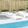 vidaXL Sun Lounger White 205x70x31.5 cm Solid Wood Pine