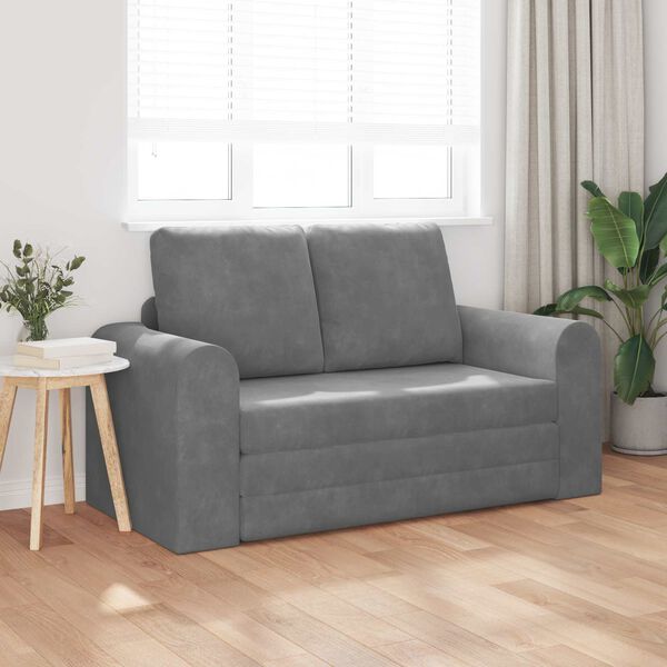 vidaXL Sofa Bed 60cm Dark Grey Velvet