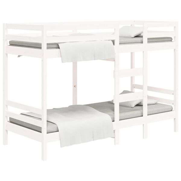 vidaXL Bunk Bed without Mattress White 90x190 cm Single Solid Wood Pine