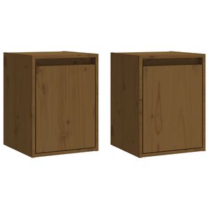 vidaXL Wall Cabinets 2pcs Honey Brown 30x30x40 cm Solid Wood Pine