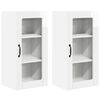 vidaXL Wall Glass Cabinet PORTO 2 pcs High Gloss White Engineered Wood