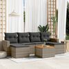 vidaXL 7 Piece Garden Sofa Set with Cushions Grey Poly Rattan