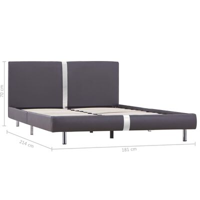 vidaXL Bed Frame Grey Faux Leather Queen Size