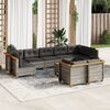 vidaXL 10 Piece Garden Sofa Set with Cushions Grey Poly Rattan