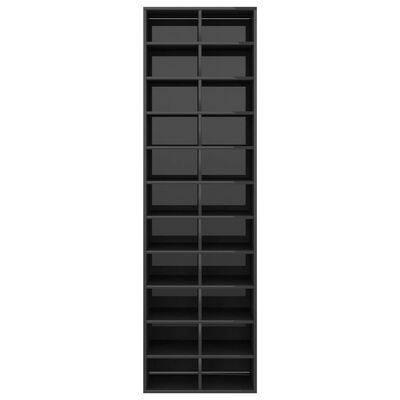 vidaXL Shoe Cabinet High Gloss Black 54x34x183 cm Engineered Wood