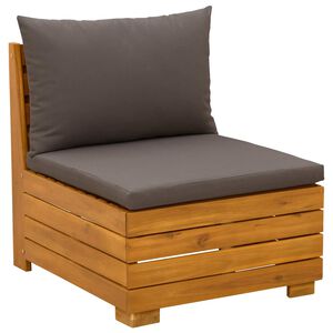 vidaXL Garden Middle Sofa Solid Acacia Wood Brown