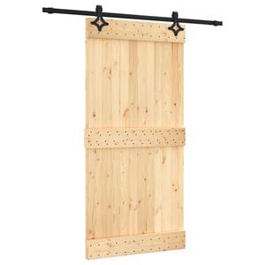 vidaXL Sliding Door 100 x 210 cm Solid Pine Wood (Untreated)