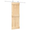 vidaXL Sliding Door Natural and White 70 x 210 cm Solid Pine Wood