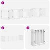 vidaXL Dog Gate with Door Foldable 9 Panels White 450 cm Poplar Wood