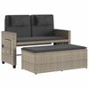 vidaXL Reclining Garden Bench with Cushions Light Grey Poly Rattan