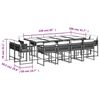 vidaXL 13 Piece Garden Dining Set with Cushions Light Grey Poly Rattan