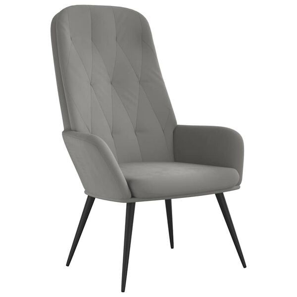 vidaXL Relaxing Chair Light Grey Velvet