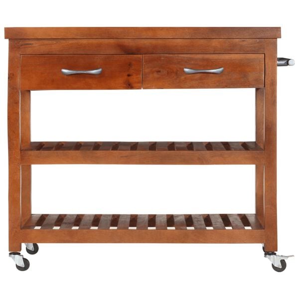 vidaXL Kitchen Trolley 100x48x89 cm Solid Acacia Wood