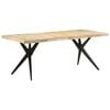 vidaXL Dining Table 200x90x76 cm Rough Mango Wood