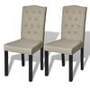 vidaXL Dining Chairs 2 pcs Camel Fabric