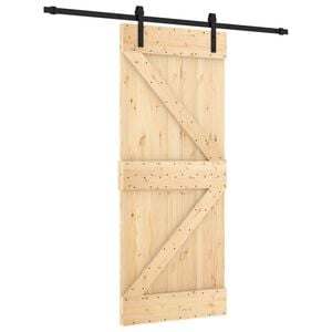 vidaXL Sliding Door 85 x 210 cm Solid Pine Wood (Untreated)