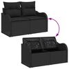 vidaXL Garden Sofa Set with Cushion 6 pcs Black Poly rattan
