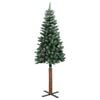 vidaXL Slim Christmas Tree with Real Wood and White Snow Green 180 cm