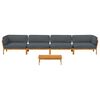 vidaXL Sofa Set with Cushion Plain 5 pcs Anthracite Solid Acacia Wood