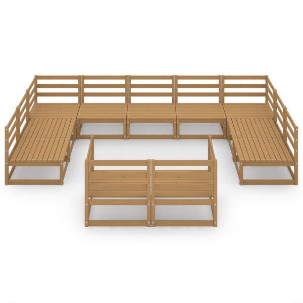 vidaXL 11 Piece Garden Lounge Set Solid Pinewood