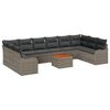vidaXL Garden Sofa Set 10 pcs Grey Poly Rattan